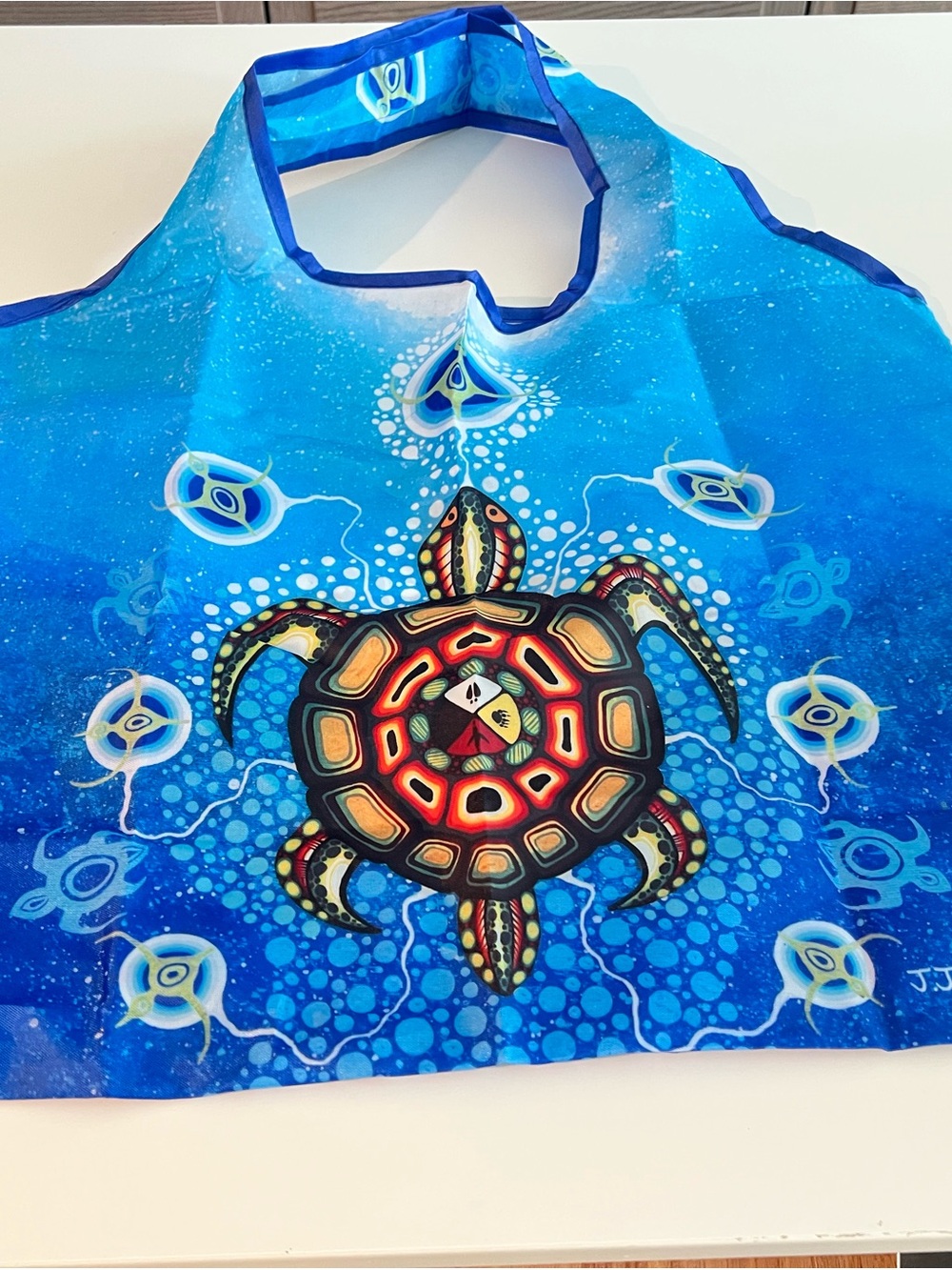 artis Blue Turtle Print reusable bag